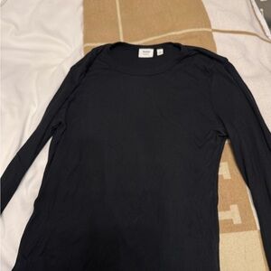 Aritzia ReRib Black Long Sleeve Top